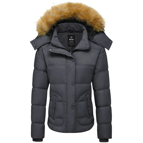 wantdo Women's Hooded Winter Coat Thicken Quilted Puffer Jacket Warm Parka
