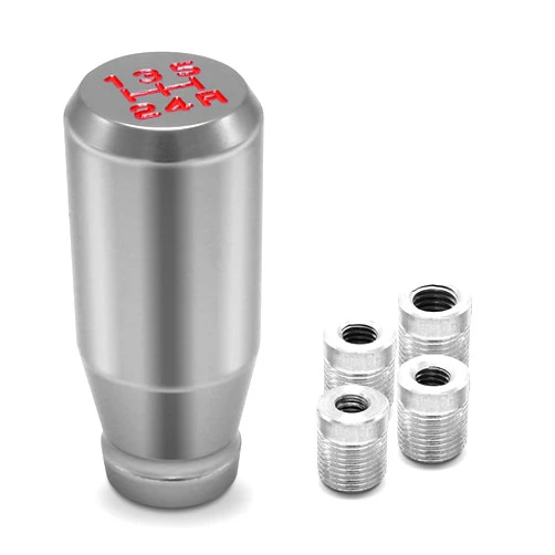 Amazing AUTO (Sliver) 5 Speed Weighted Manual Universal Automatic Gear Shifter Shift Knobs with 4 Adapters Fit Compatible with Manual Cars Most Automatic Cars