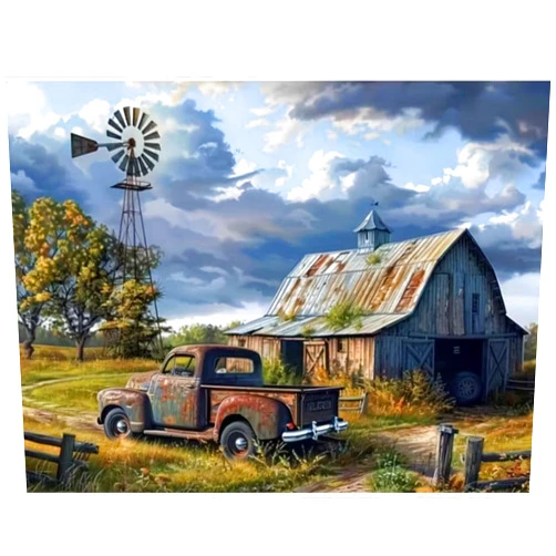 KTHOFCY 5D DIY Country Scene Diamond Painting Kits for Adults,House Truck Full Drill Embroidery Cross Stitch Crystal Rhinestone Paintings Pictures Arts Wall Decor Painting Dots Kits 11.8X15.7 inch