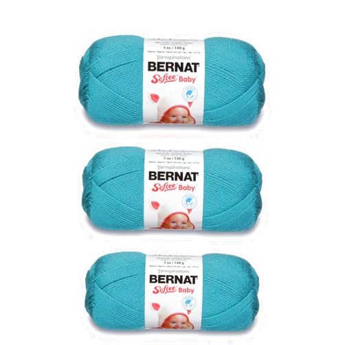 Bernat Softee Baby Aqua Yarn - 3 Pack of 141g/5oz - Acrylic - 3 DK (Light) - 362 Yards - Knitting/Crochet