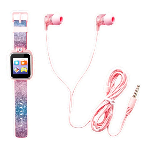 Playzoom Kids Smartwatch & Earbuds Set - Video Camera Selfies STEM Learning Educational Fun Games, MP3 Music Player Audio Books Touch Screen Sports Digital Watch Fun Gift for Kids Toddlers Boys Girls