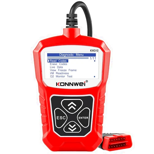 KONNWEI KW310 OBD2 Scanner Full OBDII Functions 10 Modes Automotive Engine Fault Code Reader Scan Tool for All 1996 and Newer Cars (Red)