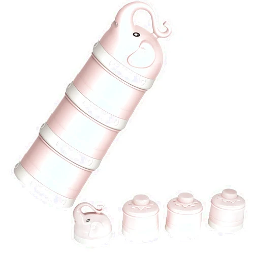 IENYPA Baby Milk Powder Formula Dispenser, Stackable Formula Dispenser Container Mixie Bottle for Travel, Large Capacity Formula Holder and Snack Storage, Non-Spill, Powder Leakage Free, BPA Free (Pink)