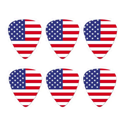 GRAPHICS & MORE United States of America American USA Flag Novelty Guitar Picks Medium Gauge - Set of 6