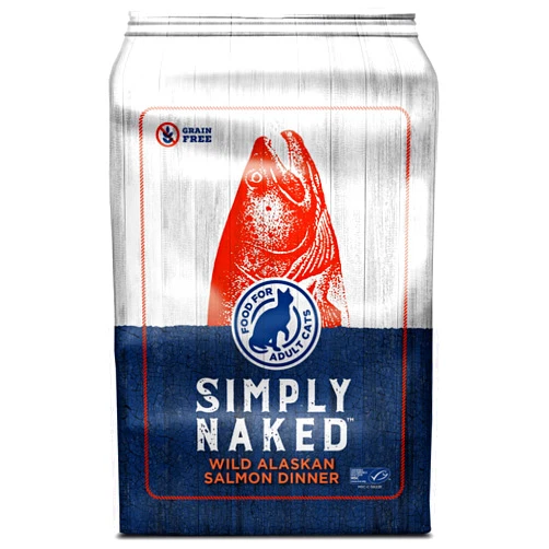 SIMPLY NAKED Wild Alaskan Salmon Grain-Free Cat Food | No Chicken or Other Animal by-Products | Rich in Omega 3 & 6 Fatty Acids | Sustainably Sourced Wild Caught Fish | Made in The USA | 4lb Bag