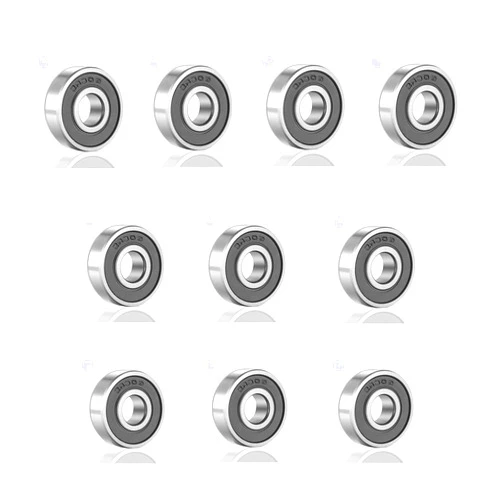 SHKI ［10 Pack］ 608 2RS Ball Bearings – Bearing Steel and Double Rubber Sealed Miniature Deep Groove Ball Bearings for Skateboards, Inline Skates, Scooters (8mm x 22mm x 7mm)