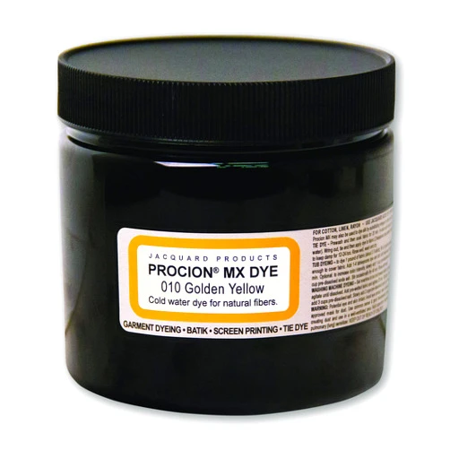 Jacquard Procion Mx Dye - Undisputed King of Tie Dye Powder - Golden Yellow - 8 Oz - Cold Water Fiber Reactive Dye Made in USA