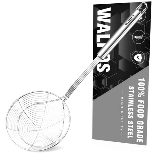 Walfos Spider Strainer - 5.5 Inch Stainless Steel Fryer Scoop, Kitchen Spider Skimmer Strainer With Handle, For Cooking Deep Fryer, Pasta, Spaghetti, Noodle, Vegetables, Egg