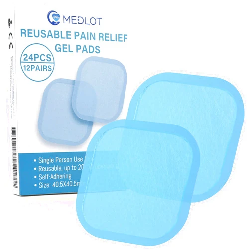 MEDLOT Tens Gel Pads Refills Compatible with Omron Heat Pain Pro PM311, 12 Pairs/24Pcs Electrode Gel Pads, Self-Adhesive
