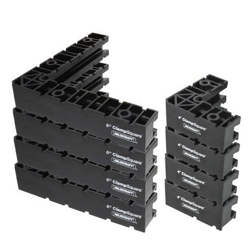 Milescraft Inc. Milescraft 7366 Corner Square Kit - 90° Corner Clamping Positioning/Assembly Squares. 8in. and 4in. Works on Interior or Exterior Corners. Non-Marring Material. (8pc)
