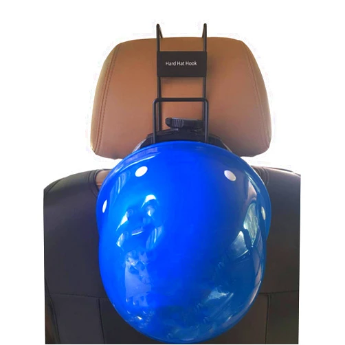 Attisstore Over The Seat Hard Hat Rack,Heavy Duty Sturdy Steel Hard Hat Hanger with Seat Back Mount, Black Coated