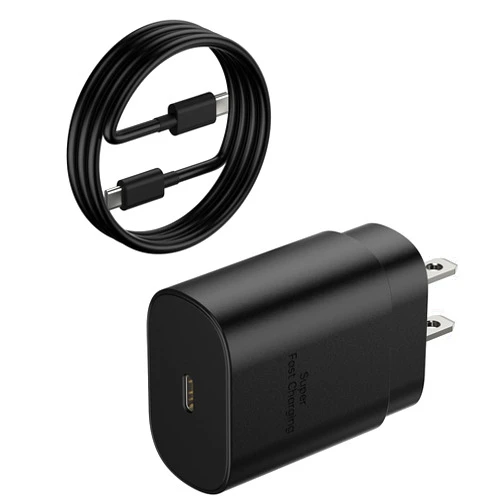 Weboyo 25W Super Fast Charger Wall Block for Samsung Galaxy S24 S23 S22 S21 S20 Ultra Plus Note 20 A25 A15 A53 A52 A14 PD PPS iPhone 15 Pro Max Google Pixel 8 7 7a 6 Moto LG Charging 6.6ft USB Type C Cable