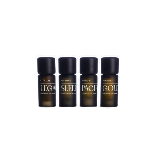 Vitruvi Signature Blend Essential Oils Kit | Floral, Citrus, Herbal, and Woodsy Aromas | 100% Pure Essential Oil Set, Essential Oils for Diffusers Aromatherapy 4x5 ml (0.17 fl. oz.)