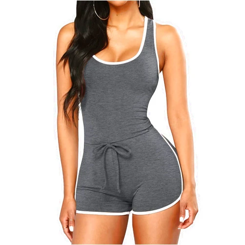 eccbox Womens Sexy Sleeveless Jumpsuit Rompers Scoop Neck Tank Top Short Rompers Summer One Piece Active Bodysuit Catsuit