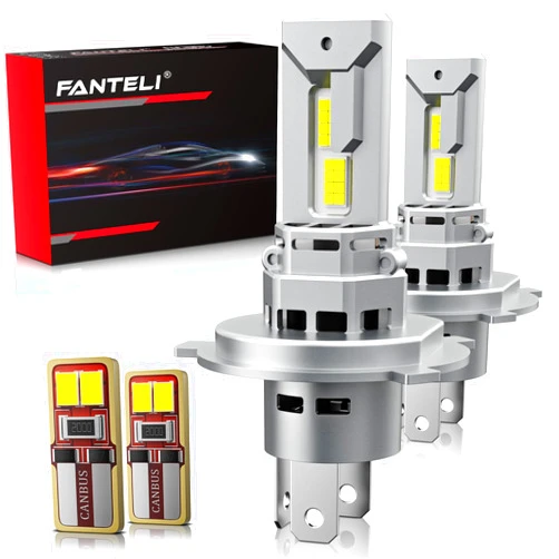FANTELI 9003 H4 LED Bulb + 194 LED Bulb Interior Lights, 34000LM 800% Brighter 1:1 Size, Plug and Play HB2 Bulb 6500K Cool White, 168 T10 2825 Dome Map Door License Plate Lights