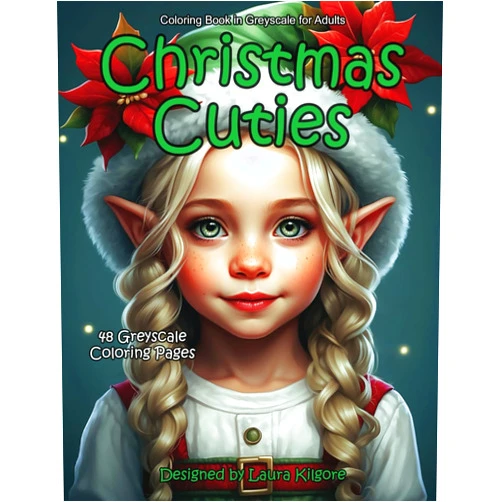 Laura Kilgore Christmas Cuties: 48-Page Coloring Book in Greyscale for Adults. The theme for this book is about Christmas. These are beautiful images of Christmas ... cuteness. These are fun pictures to color.