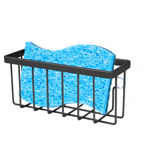 SHFKS Sponge Holder for Kitchen Sink Suction,Kitchen Sink Sponge Holder,Kitchen Sponge Holder,Dish Sponge Holder for Sink,Kitchen Sink Caddy (BLACK)