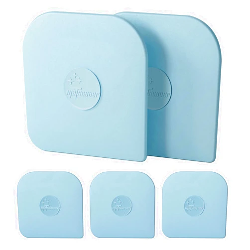 Matscover Pan Scraper, 5 Pcs Pot Scraper Plastic, Pot Scraper Non Scratch for Cast Iron, Pot and Pan Cleaning, Sturdy Scraper Kitchen Tool-Aqua