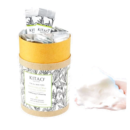 KITAO SINCE 1919 KITAO Organic Enzyme Matcha Powder Foaming Face Wash, Exfoliating Facial Wash Powder Cleanser for Gentle Cleansing, Face Exfoliator Powder for Travel from Japan 30 packs (1.2 Oz/pack)
