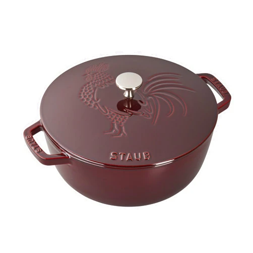 Staub Cast Iron 3.75-qt Essential French Oven Rooster - Grenadine, Made in France