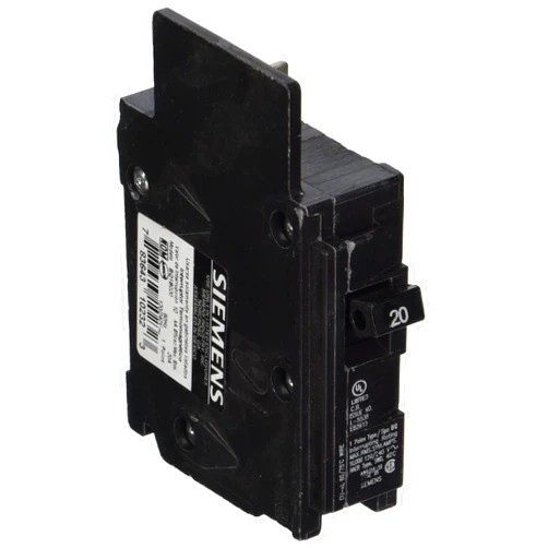 SIEMENS BQ1B020 20-Amp Single Pole 120-Volt10KAIC Lug In/Lug Out Breaker