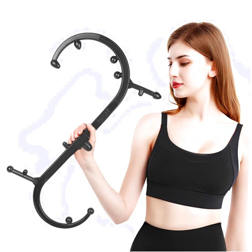 Masacane Trigger Point S Shaped Massager Tool Massage Hook Self Massage Cane for Back Neck & Shoulder Therapy Pain Relief for The Whole Body Detachable Design