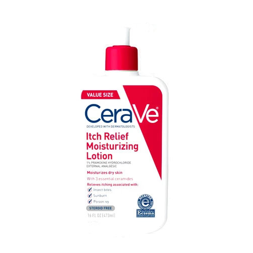CeraVe Anti Itch Moisturizing Lotion with Pramoxine Hydrochloride, Relieves Itch with Minor Skin Irritations, Sunburn Relief, Bug Bites, 16 Ounces