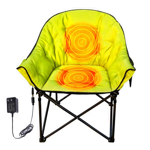 NUOLAN Premium Heated Camping Chair with Charger – Fast Heating, Safety Timer, and Ultra-Comfort Padding No Battery Included(701-T2)