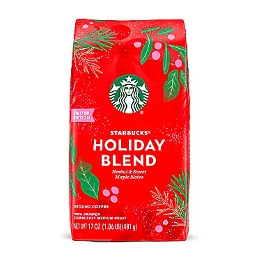 Starbucks Medium Roast Ground Coffee — Holiday Blend — Limited Edition — 100% Arabica — 1 bag (17 oz)