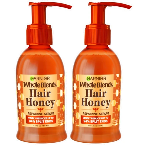 Garnier Whole Blends Honey Treasures Hair Honey Repairing Serum for Long, Damaged Hair, 5.1 Fl Oz, 2-Count (Packaging May Vary)