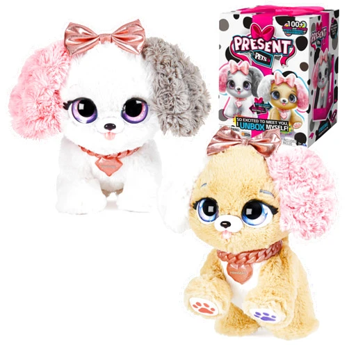 Present Pets Fancy Puppy Interactive Surprise Plush Toy Pet with Over 100 Sounds & Actions (Style May Vary), Girls Gifts, Kids Toys for Girls