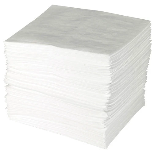 Brady SPC ENV500 Light Weight Oil Only Non-Bonded Enhanced Absorbency Pads for Removing Oil from Water or Land, White, 15