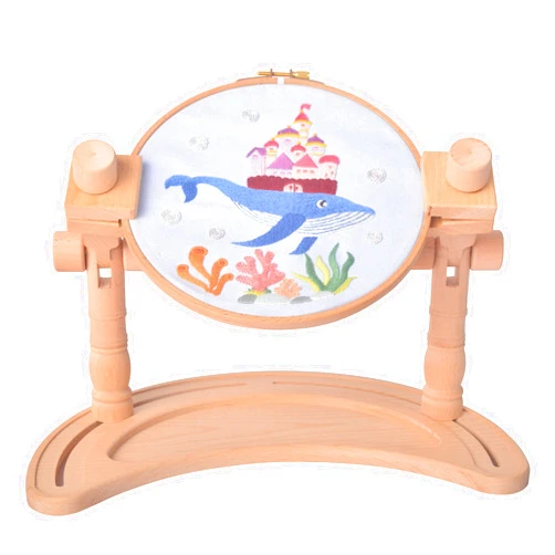 Guofa Multifunctional Embroidery Hoop Stand, Rotated Adjustable Embroidery Frame Stand Cross Stitch Stand, Beech Wood Embroidery Hoop Holder for Arts Crafts Sewing Needlework
