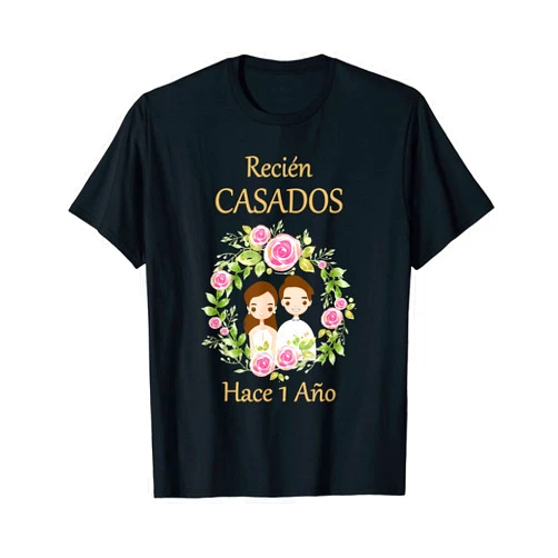 Día de la boda, aniversarios y compañía. Recièn Casados Hace 1 Año 1º aniversario de boda T-Shirt
