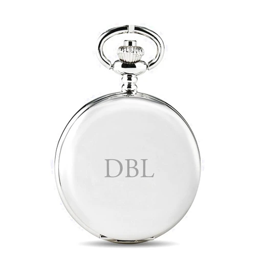 WEDDINGSTAR Silver Personalized Custom Engraved Mechanical Pocket Watch & Fob
