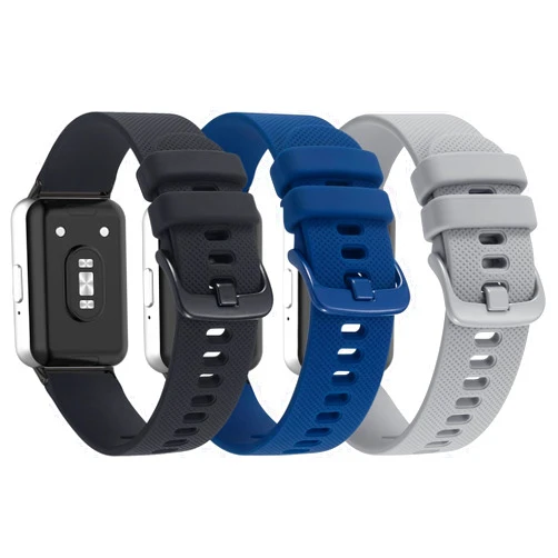 VOMA 3 Pack Sport Bands Compatible with Samsung Galaxy Fit 3, Classic Soft Silicone Replacement Straps Wristbands for Galaxy Fit3 SM-R390 Smart Watch Women Men