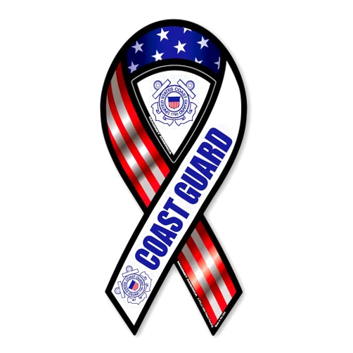 Magnet America Coast Guard Red, White & Blue 2-in-1 Ribbon Magnet is 8