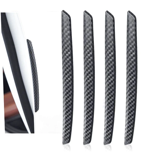 TOMALL 4 Pcs Car Door Anti-Collision Strip Door Edge Guards Anti-Rub Protector Trim Carbon Fiber Texture Car Door Corner Bumper Protector Anti-Scratch Universal for All Cars SUV (I)