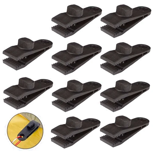 HengLiSam Tarp Clips, Heavy Duty Lock Grip, Clamps Withstand 60mph Strong Wind Fit for Awnings, Outdoor Camping, Caravan Canopies, Car Covers, Swimming Pool Covers (10 pcs)