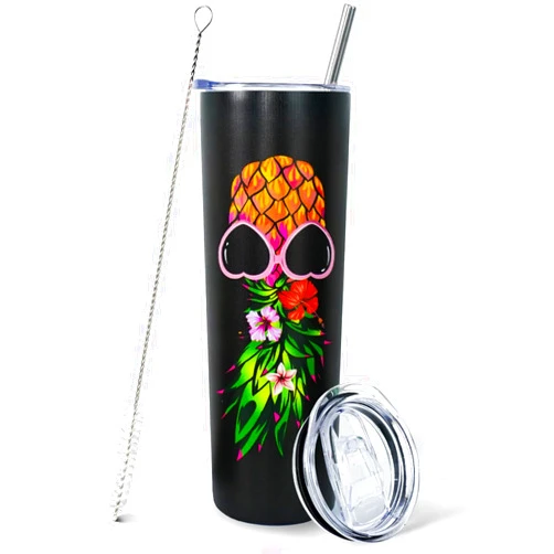 Mofvugz Upside Down Pineapple Tumbler-Pineapple Gifts for Women,Hawaiian Gifts for Women-Pineapple Decor,Pineapple Stuff,Pineapple Ornament-20 OZ Travel Tumbler Pineapple