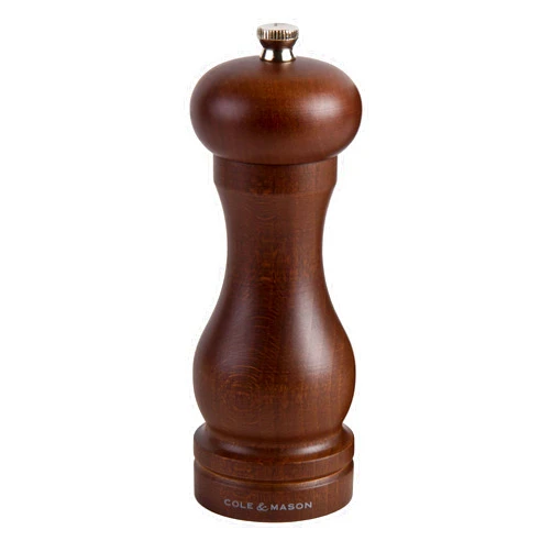 COLE & MASON Capstan Wood Pepper Grinder - Wooden Mill Includes Precision Mechanism, 6.5 inch