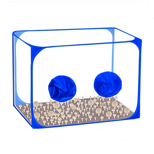 GUCHO Still Air Box for Mushroom,Mushroom Grow Tent,Portable Mushroom Container,for Mushroom Growing Kit(Blue)