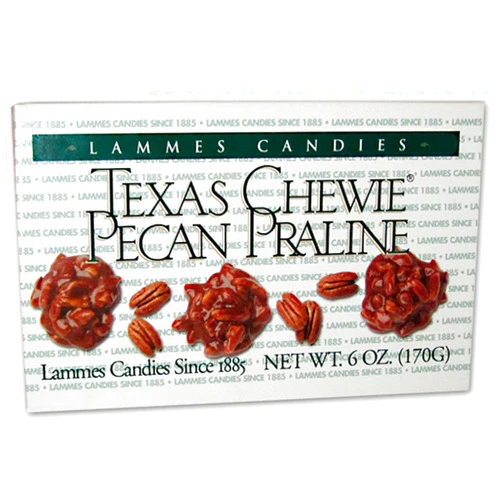 Lammes Candies Texas Chewie Pecan Praline (Pack of 2), 6 Oz. Ea.