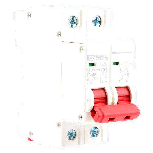 ANGGREK Vacuum Dc cfgi Appearance circuit2P DC 500V 20A Mini Circuit Breaker MCB Safety Breaker DZ47-63Z-2P