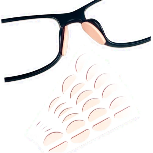 Festful Eyeglass Nose Pads,20 Pairs of Soft Foam Nose Pads, (D-shape/20 * 8mm) (Skin Color)