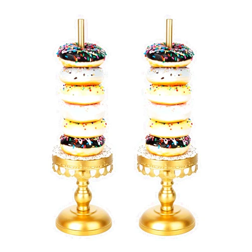 Capesaro Donut Stand Holder,Gold Metal Bagel Stand,Display Stacker Tower for Dessert Table, Doughnut Holder for Birthday, Wedding, Baby Shower, Bridal Shower Party,Pack of 2