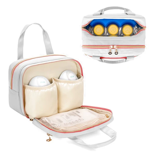 Damero Wearable Breast Pump Bag Compatible with Elvie and Momcozy Breast Pump, Carrying Bag for Wearable Breast Pump, Bottles, Pump Parts and Ice Pack