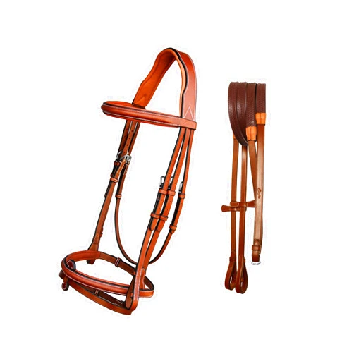 ExionPro English Hunter Jumping Bridle for Horses with Removable Flash Soft yet Strong Rubber Reins