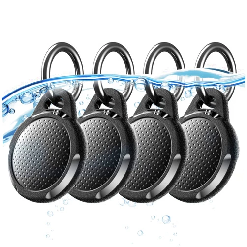 Typecase Waterproof Case for Airtag, 4 Pack Air tag Keychain Holder Compatible with Apple AirTags, Ultra Durable Anti-Scratches Protective Case with Keyring/Strap for Luggage, Backpack, Dog Collar, Black