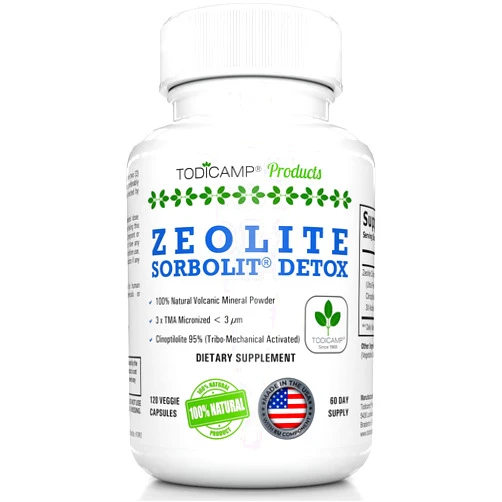 TODICAMP Zeolite Detox Capsules - 120 Zeolite Capsules - 1-2 µm Clinoptilolite Zeolite Detox - 2 Months Supply Zeolite Clinoptilolite Capsules - Zeolite Sorbolit Detox - Zeolite Pills